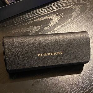 Burberry Black Leather Eyewear Case